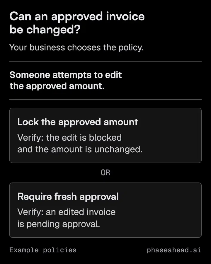 Choose the invoice policy, then verify its outcome.